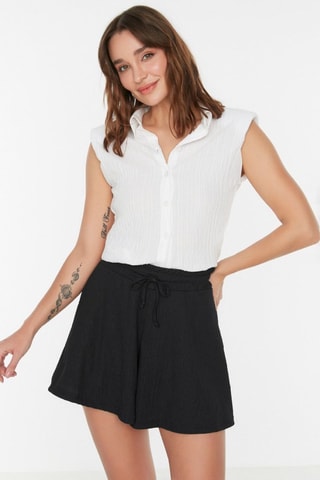 Short taille haute - Bleu