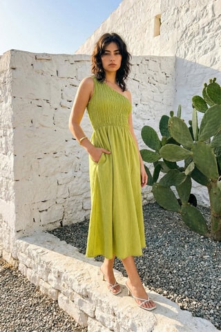 Robe asymétrique - Vert