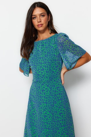 Robe midi - Bleu