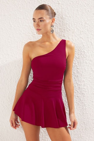 Maillot 1 pièce asymétrique - Rouge