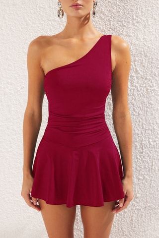 Maillot 1 pièce asymétrique - Rouge