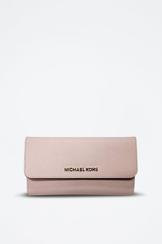 Portefeuille en cuir Jet Set - Rose pâle