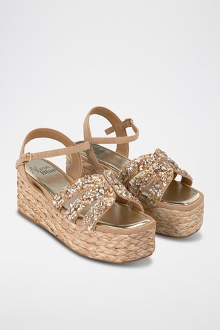 Sandales compensées - Beige