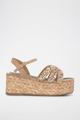 Sandales compensées - Beige