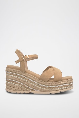 Sandales compensées - Beige