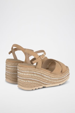 Sandales compensées - Beige
