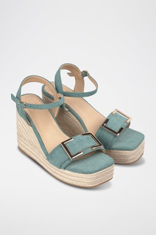 Sandales compensées - Turquoise