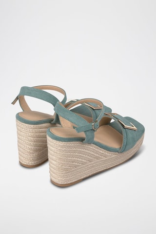 Sandales compensées - Turquoise