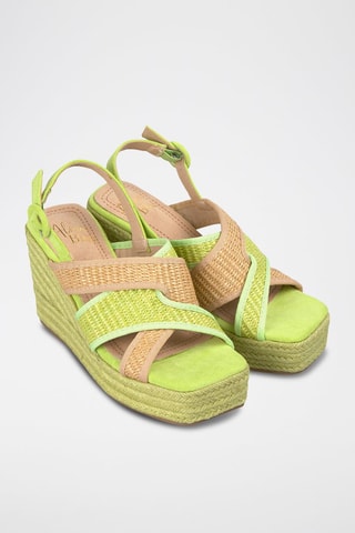 Sandales compensées - Vert citron