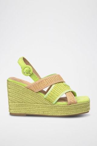 Sandales compensées - Vert citron