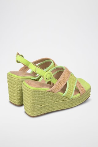 Sandales compensées - Vert citron