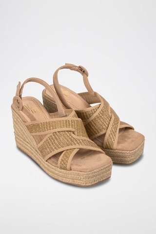 Sandales compensées - Beige