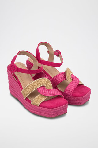 Sandales compensées - Fuchsia