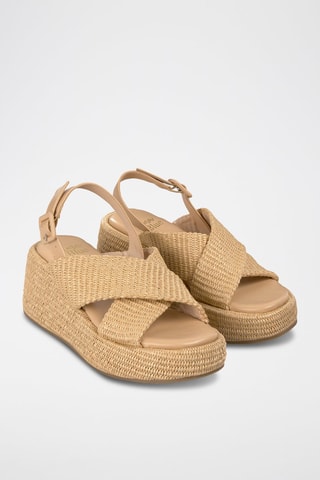 Sandales compensées - Beige