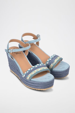 Sandales compensées - Bleu