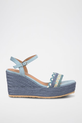 Sandales compensées - Bleu