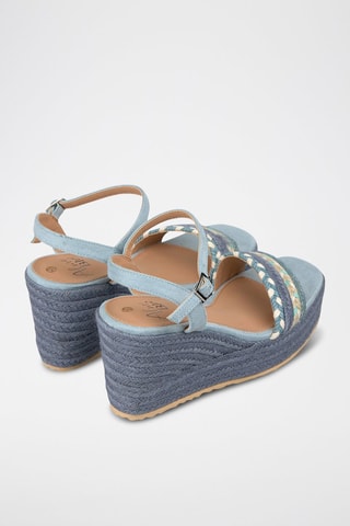 Sandales compensées - Bleu