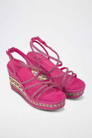 Sandales compensées - Fuchsia