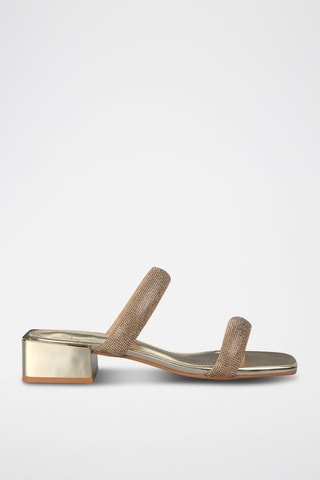 Mules à talons - Doré