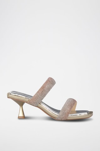 Mules à talons - Doré