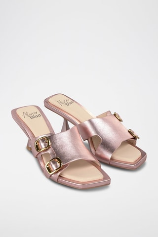 Mules à talons - Doré rose