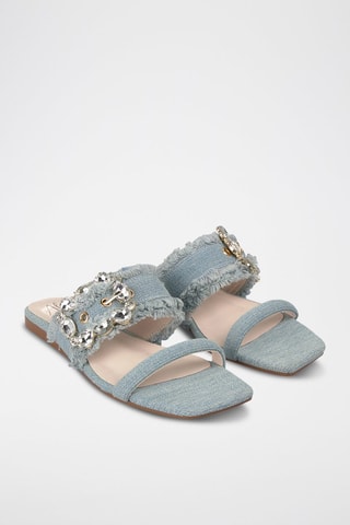 Mules en jean - Ciel