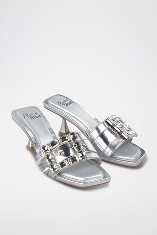 Mules à talons - Argenté