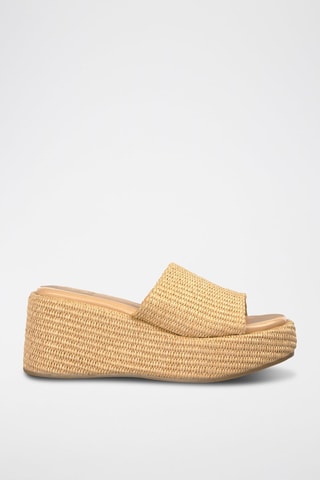 Mules compensées - Marron clair