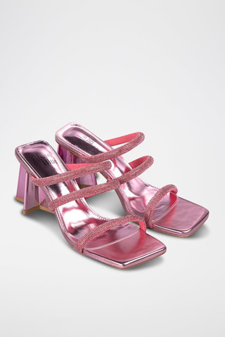 Mules à talons - Fuchsia