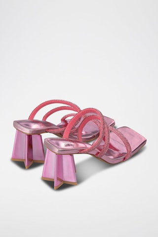 Mules à talons - Fuchsia