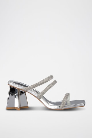 Mules à talons - Argenté