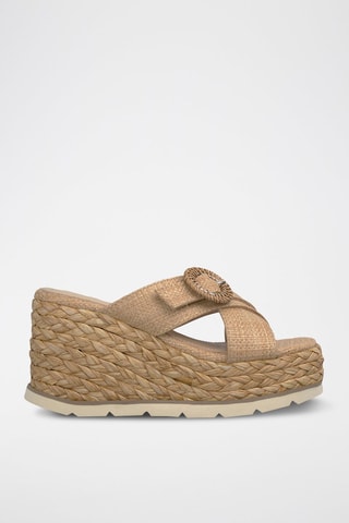 Mules compensées - Beige