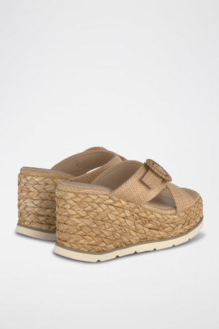 Mules compensées - Beige