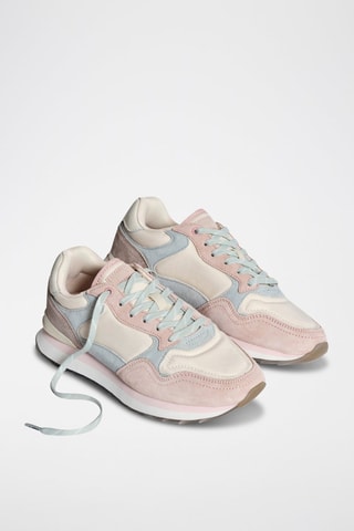 Baskets en cuir Saint Louis - Rose et ciel