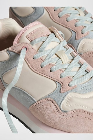 Baskets en cuir Saint Louis - Rose et ciel