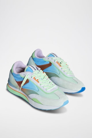 Baskets en cuir - Bleu et vert