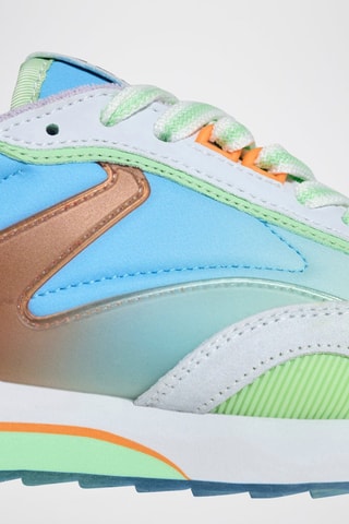 Baskets en cuir - Bleu et vert
