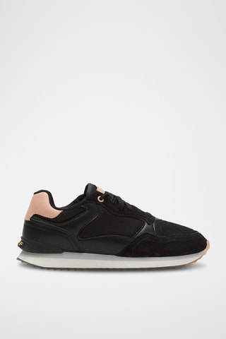 Baskets en cuir New York - Noir et rose
