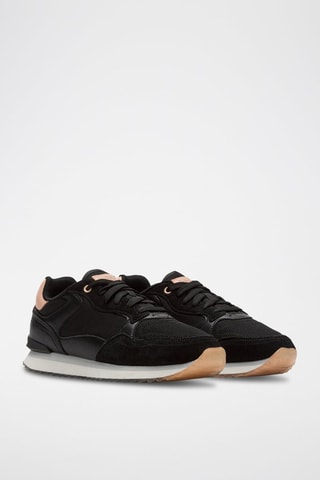 Baskets en cuir New York - Noir et rose