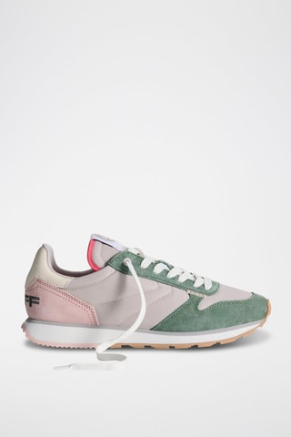 Baskets en cuir Syracuse - Vert et rose