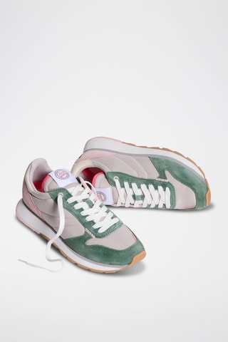 Baskets en cuir Syracuse - Vert et rose