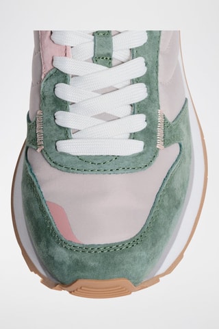 Baskets en cuir Syracuse - Vert et rose