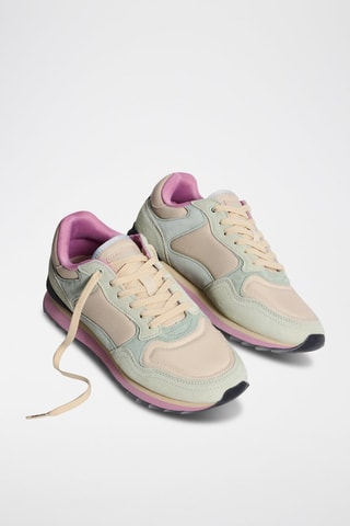 Baskets en cuir Salzburg - Lilas et crème