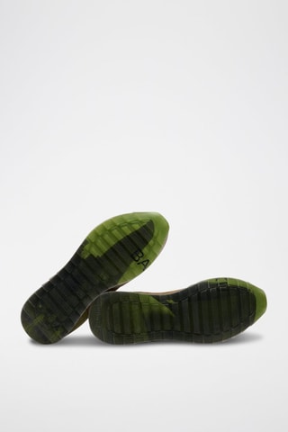 Baskets en cuir Baku - Beige et vert