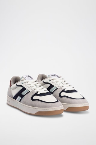 Baskets en cuir Melrose - Gris et bleu marine
