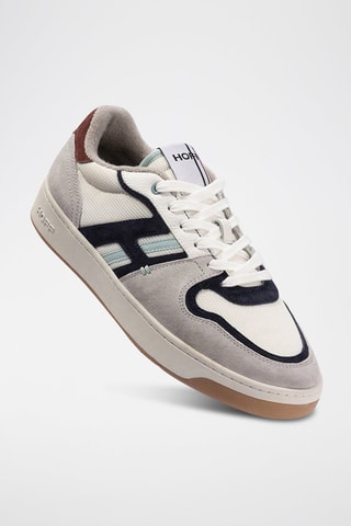 Baskets en cuir Melrose - Gris et bleu marine