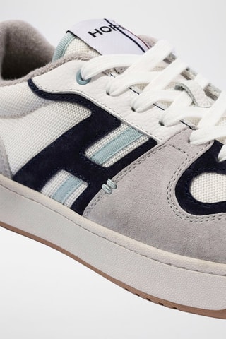 Baskets en cuir Melrose - Gris et bleu marine