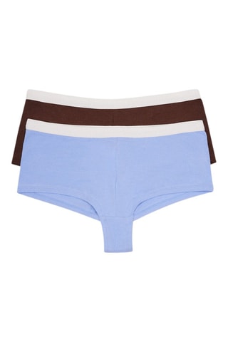 3 culotte - Marrone e celeste 