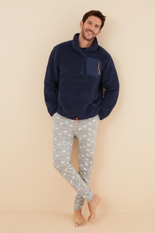 Felpa in pile - Navy