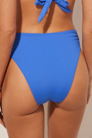 Slip bikini a vita alta - Cobalto